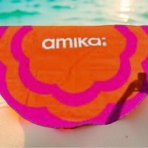 Amika Vibrant Orange and Pink signature beach blanket